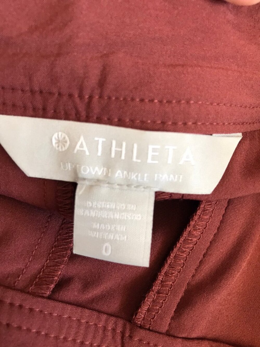 Athleta Uptown Ankle Pant Size 0 Cognac Brown Commute Work Travel pants - Picture 7 of 8
